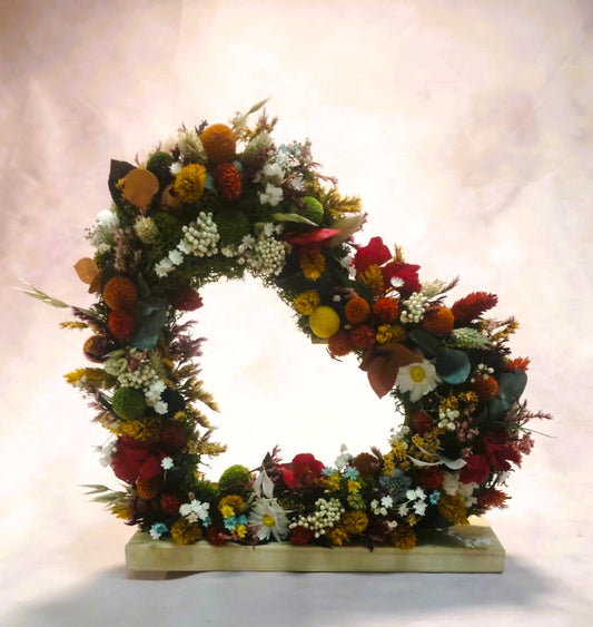 Corazón de madera ; " Latidos en Flores "