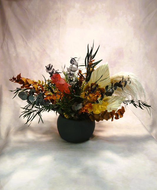 Composición Floral Preservada ; " Atardecer Boho "